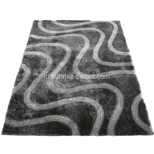 Karpet Shaggy Sutra dengan Blading Design